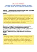 APEA EXAM 3 VERSIONS&NewLine;EXAMINATION COMPLETE QUESTIONS AND DETAILED&NewLine;SOLUTIONS LATEST UPDATE THIS YEAR JUST RELEASED