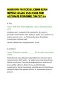 MISSISSIPPI PESTICIDE LICENSE EXAM&NewLine;REVIEW SOLVED QUESTIONS AND&NewLine;ACCURATE RESPONSES GRADED A&plus;