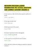 MISSISSIPPI PESTICIDE LICENSE&NewLine;EXAMINATION TEST ACTUAL QUESTIONS&NewLine;AND CORRECT ANSWERS GRADED A&plus;