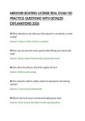 MISSOURI BOATING LICENSE REAL EXAM 130&NewLine;PRACTICE QUESTIONS WITH DETAILED&NewLine;EXPLANATIONS 2026&NewLine;