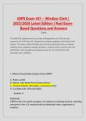 USPS Exam 421 Window Clerk Latest Edition Questions and Answers 