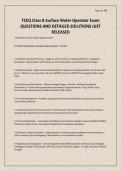 TCEQ Class B Surface Water Operator Exam QUESTIONS AND DETAILED SOLUTIONS JUST RELEASED&period;pdf&NewLine;&NewLine;