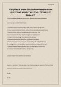 TCEQ Class B Water Distribution Operator Exam QUESTIONS AND DETAILED SOLUTIONS JUST RELEASED&period;pdf&NewLine;&NewLine;