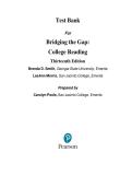 Test Bank For Bridging the Gap&colon; College Reading 13th Edition by Brenda D&period; Smith&comma; Ann Morris&comma; All Chapters 1-10