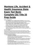 Montana Life&comma; Accident & Health Insurance State Exam Test Bank &lpar;2026&sol;2027&rpar; &vert; Complete CSI Title 33 Prep Guide &  Practice Questions
