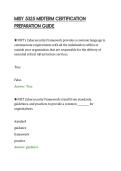 MISY 5325 MIDTERM CERTIFICATION&NewLine;PREPARATION GUIDE&NewLine;