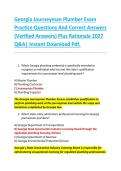 Georgia Journeyman Plumber Exam &NewLine;Practice Questions And Correct Answers &NewLine;&lpar;Verified Answers&rpar; Plus Rationale 2027 &NewLine;Q&A&vert; Instant Download Pdf&period;