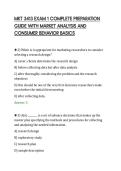 MKT 3413 EXAM 1 COMPLETE PREPARATION&NewLine;GUIDE WITH MARKET ANALYSIS AND&NewLine;CONSUMER BEHAVIOR BASICS&NewLine;