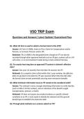 VSO TRIP Exam Questions and Answers&vert; Latest Update&vert; Guaranteed Pass