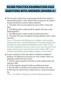 NCSBN PRACTICE EXAMINATION 2026&NewLine;QUESTIONS WITH ANSWERS GRADED A&plus;