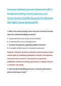 Tennessee Building Contractor Examination &lpar;BC-A &NewLine;Residential Building&rpar; Practice Questions and &NewLine;Correct Answers &lpar;Verified Answers&rpar; Plus Rationale &NewLine;2027 Q&A&vert; Instant Download Pdf