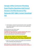 Georgia Utility Contractor Plumbing &NewLine;Exam Practice Questions And Correct &NewLine;Answers &lpar;Verified Answers&rpar; Plus &NewLine;Rationale 2027 Q&A&vert; Instant Download &NewLine;Pdf&period; 