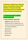 NR 507 Week 1-4 Midterm Exam&colon; 100 Practice &NewLine;Questions with Rationales Covering Cellular &NewLine;Adaptation&comma; Immunology&comma; Hematology&comma; &NewLine;Endocrinology&comma; Genetics&comma; and Fluid&sol;Electrolyte &NewLine;Disorders for Advanced Pathophysiology &NewLine; 