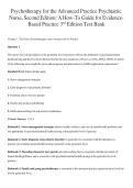 Test Bank for Psychotherapy for the Advanced Practice Psychiatric Nurse 3rd Edition by Kathleen Wheeler &vert; Complete Questions & Answers with Rationales