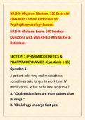NR 546 Midterm Mastery&colon; 100 Essential &NewLine;Q&A With Clinical Rationales for &NewLine;Psychopharmacology Success