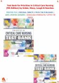 Test Bank for Priorities in Critical Care Nursing 9th Edition by Urden&comma; Stacy&comma; Lough & Sanchez&vert;All chapters covered&comma; Graded A&plus;&period;