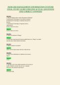 ISOM 3263 MANAGEMENT INFORMATION SYSTEMS&NewLine;FINAL STUDY GUIDE UPDATED ACTUAL QUESTIONS&NewLine;AND CORRECT ANSWERS