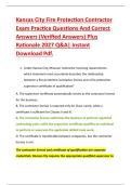 Kansas City Fire Protection Contractor &NewLine;Exam Practice Questions And Correct &NewLine;Answers &lpar;Verified Answers&rpar; Plus &NewLine;Rationale 2027 Q&A&vert; Instant &NewLine;Download Pdf&period; 