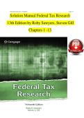 Solution manual for federal tax research 12th edition by roby sawyers steven L&period; gill chap 1-13 2026&vert;2027