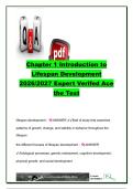 Chapter 1 Introduction to Lifespan Development 2026&sol;2027 &vert; 96 Questions & Answers &vert; Developmental Theories&comma; Psychology & Research Methods