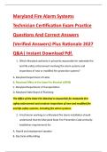 Maryland Fire Alarm Systems &NewLine;Technician Certification Exam Practice &NewLine;Questions And Correct Answers &NewLine;&lpar;Verified Answers&rpar; Plus Rationale 2027 &NewLine;Q&A&vert; Instant Download Pdf&period; 