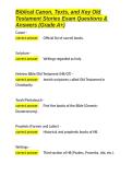 Biblical Canon&comma; Texts&comma; and Key Old Testament Stories Exam Questions & Answers &lpar;Grade A&plus;&rpar;&period;docx&NewLine;&NewLine;