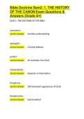 Bible Doctrine Sem2 1&period; THE HISTORY OF THE CANON Exam Questions & Answers &lpar;Grade A&plus;&rpar;&period;docx&NewLine;&NewLine;