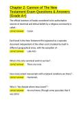 Chapter 2 Cannon of The New Testament Exam Questions & Answers &lpar;Grade A&plus;&rpar;&period;docx&NewLine;&NewLine;