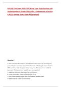 NUR 185 Final Exam 2026 &sol; 2027 Actual Exam Style Questions with Verified Answers & Detailed Rationales &vert; Fundamentals of Nursing & NCLEX-RN Prep Guide &lpar;Grade A Guaranteed&rpar;