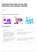 CHEM 1010 FINAL EXAM ACTUAL 2026 QUESTIONS AND VERIFIED ANSWERS