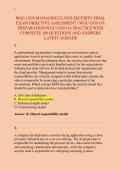 WGU C838 MANAGING CLOUD SECURITY FINAL &NewLine;EXAM OBJECTIVE ASSESSMENT &sol; WGU C838 OA &NewLine;PREPARATION&sol;WGU C838 OA PRACTICE WITH &NewLine;COMPLETE 100 QUESTIONS AND ANSWERS &NewLine;LATEST &vert;AGRADE