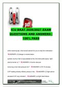 ICU BKAT Exam 2026&sol;2027 &ndash; 60&plus; Questions & Answers &vert; Hemodynamics&comma; ECG&comma; Ventilators&comma; Neuro&comma; DKA&comma; Renal & Critical Care