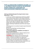 NUR 242 MED SURG NURSING EXAMS 1 to 4  150 HIGH YIELD CLINICAL QUESTIONS WITH COMPLETE ANSWERS and  EXPLANATIONS VERIFIED 2026 2027&NewLine;&NewLine;