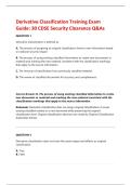 Derivative Classification Training Exam Guide&colon; 85 CDSE Security Clearance Q&As