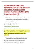 Maryland HVACR Apprentice &NewLine;Registration Exam Practice Questions &NewLine;And Correct Answers &lpar;Verified &NewLine;Answers&rpar; Plus Rationale 2027 Q&A&vert; &NewLine;Instant Download Pdf