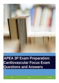 APEA 3P Exam Preparation Cardiovascular Focus Exam Questions and Answers&period;