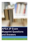 APEA 3P Exam Blueprint Questions and Answers