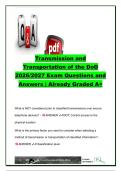 Transmission and Transportation of DoD Classified Information Exam 2026&sol;2027 &ndash; 70&plus; Questions & Answers &vert; DoDM 5200&period;01&comma; Couriers&comma; COMSEC&comma; NATO&comma; SAP & Classified Material &vert; U&period;S&period; Department of Defense