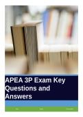 APEA 3P Exam Key Questions and Answers