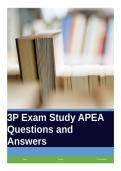 3P Exam Study APEA Questions and Answer&period;&period;