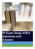 APEA 3P Exam Predictor Exam 100&percnt; &lpar;Best Predictor Exam &rpar; A&plus;