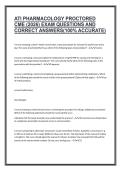 ATI PHARMACOLOGY PROCTORED CME &lpar;2026&rpar; EXAM QUESTIONS AND CORRECT ANSWERS&lpar;100&percnt; ACCURATE&rpar;&NewLine;&NewLine;