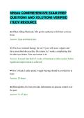 MN580 COMPREHENSIVE EXAM PREP&NewLine;QUESTIONS AND SOLUTIONS VERIFIED&NewLine;STUDY RESOURCE&NewLine;