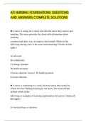 ATI NURSING FOUNDATIONS QUESTIONS AND ANSWERS COMPLETE SOLUTIONS&period;pdf