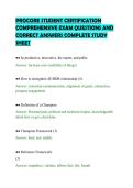 PROCORE STUDENT CERTIFICATION COMPREHENSIVE EXAM QUESTIONS AND