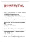 FOOD SAFETY MANAGER EXAM WITH &NewLine;VERIFIED QUESTIONS AND ANSWERS&vert;&vert; &NewLine;ALREADY GRADED A&plus;&vert;&vert; LATEST VERSION &NewLine;2026
