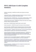 PSYC 1020 Exam -1 with Complete Solutions