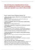 NH COUNSELING JURISPRUDENCE EXAM &NewLine;WITH VERIFIED QUESTIONS AND ANSWERS&vert;&vert; &NewLine;ALREADY GRADED A&plus;&vert;&vert; LATEST UPDATE 2026
