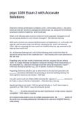 psyc 1020 Exam 3 with Accurate Solutions