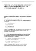 NURS 5220 ADVANCED HEALTH ASSESSMENT &NewLine;EXAM WITH VERIFIED QUESTIONS AND &NewLine;ANSWERS&vert;&vert; ALREADY GRADED A&plus;
